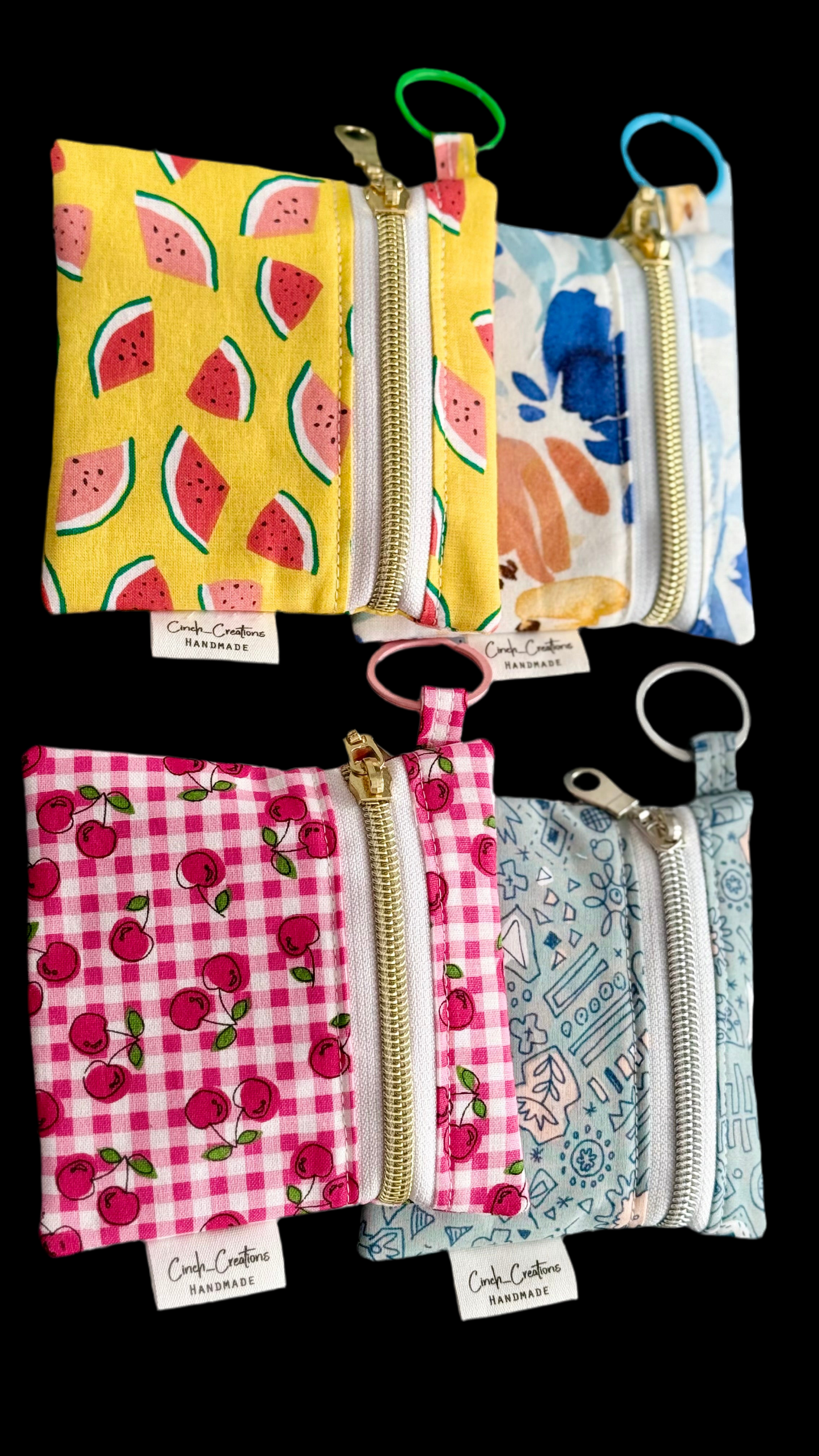 Multipurpose Mini zipper pouch-”watermelon print”