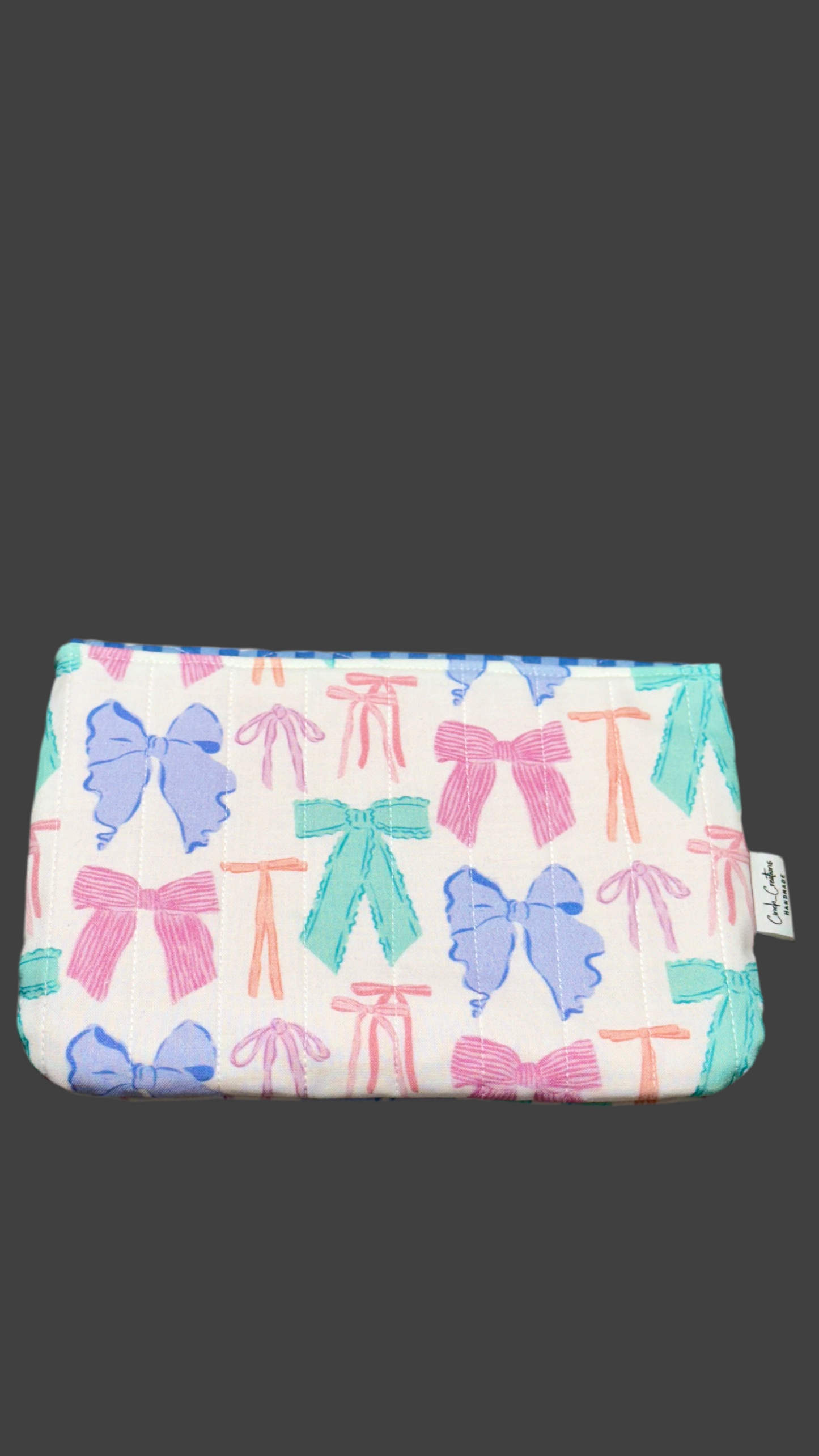 Medium sized Handy Case- “Multicolor Bows” print