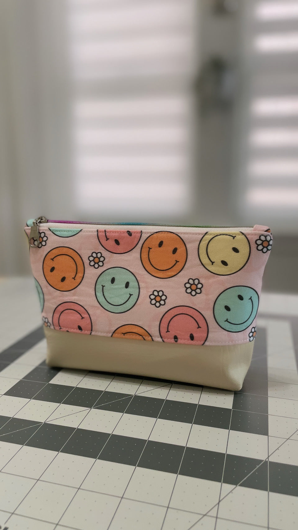 Everyday essential “Smiley “cotton print pouch