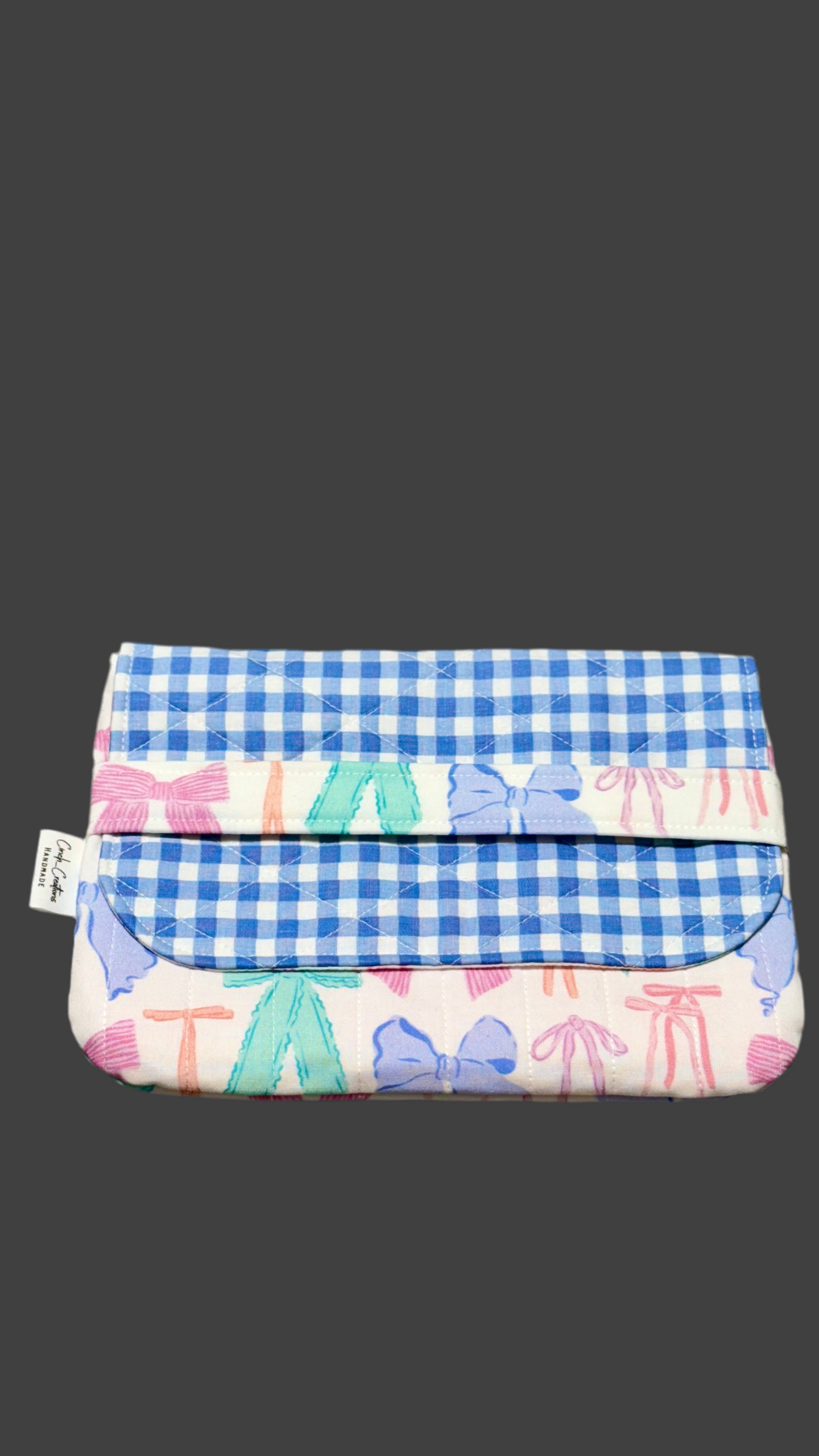 Medium sized Handy Case- “Multicolor Bows” print