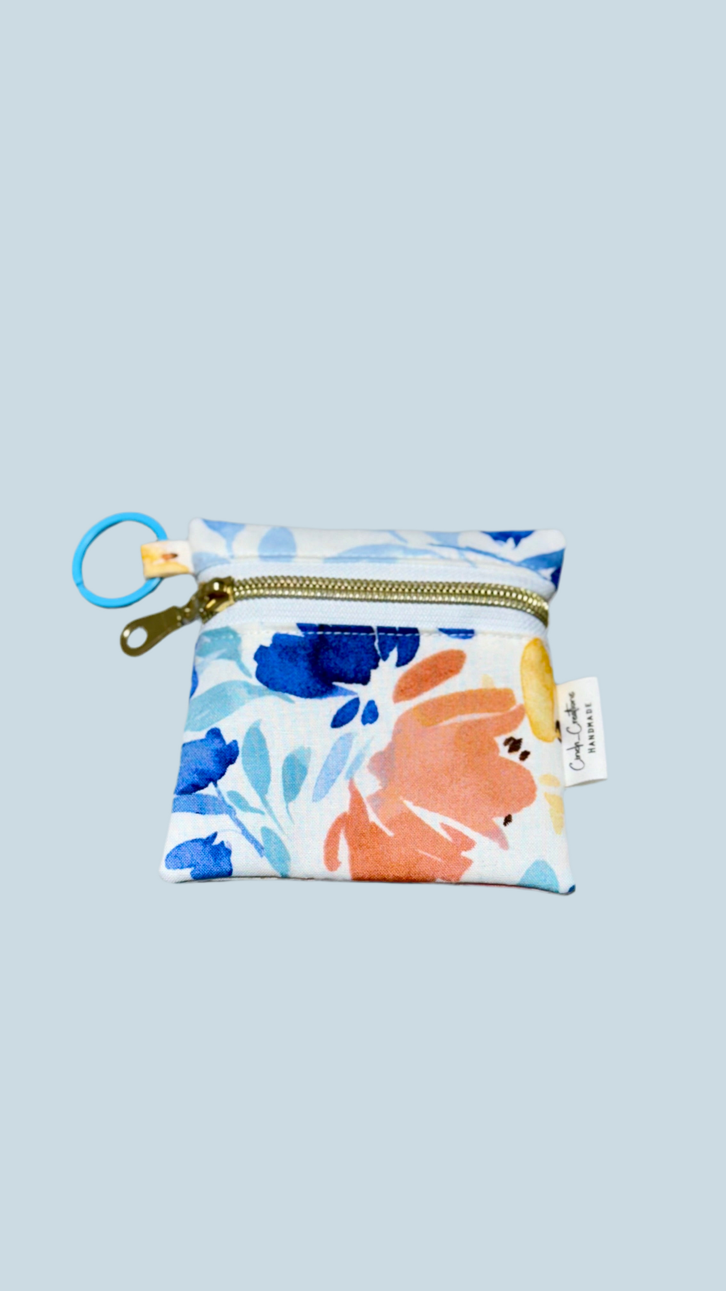 Multipurpose Mini zipper pouch-”watercolor florals”