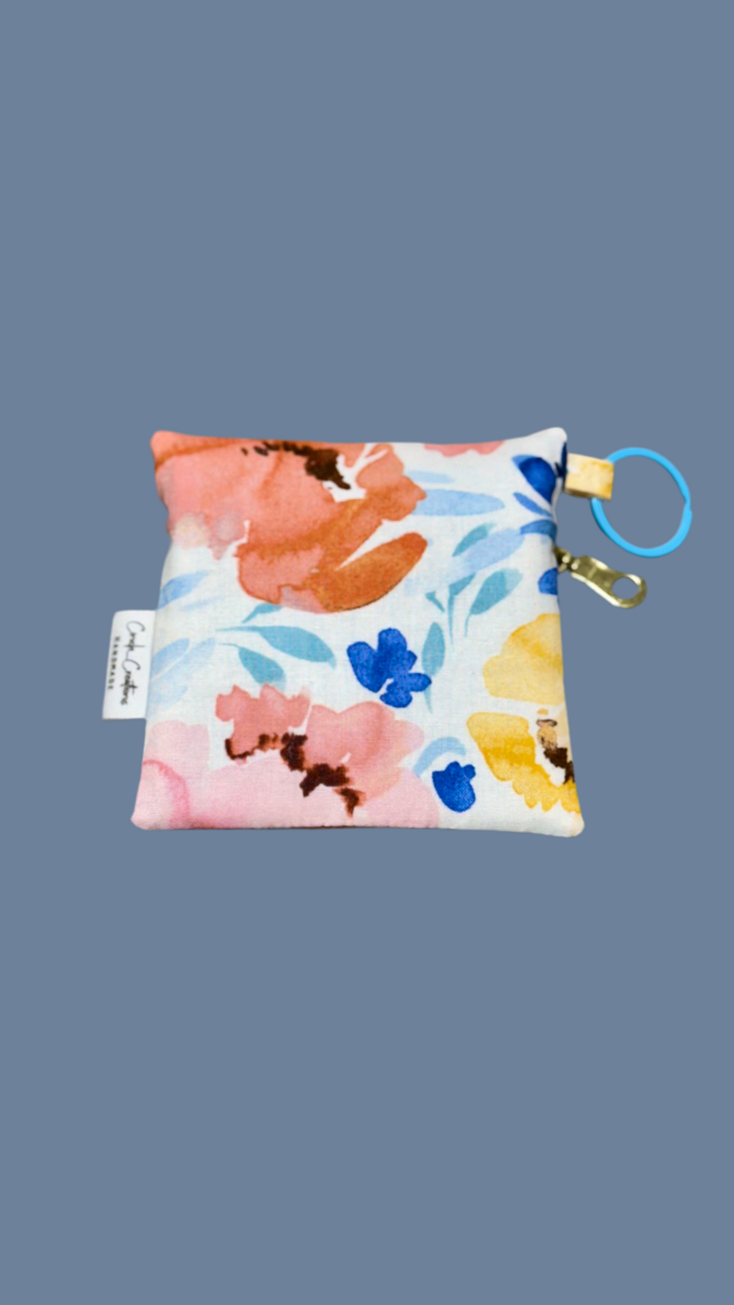 Multipurpose Mini zipper pouch-”watercolor florals”